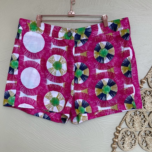 African Print Lightweight Cotton Shorts, Bright Pink, XL-XXL - Picture 6 of 9
